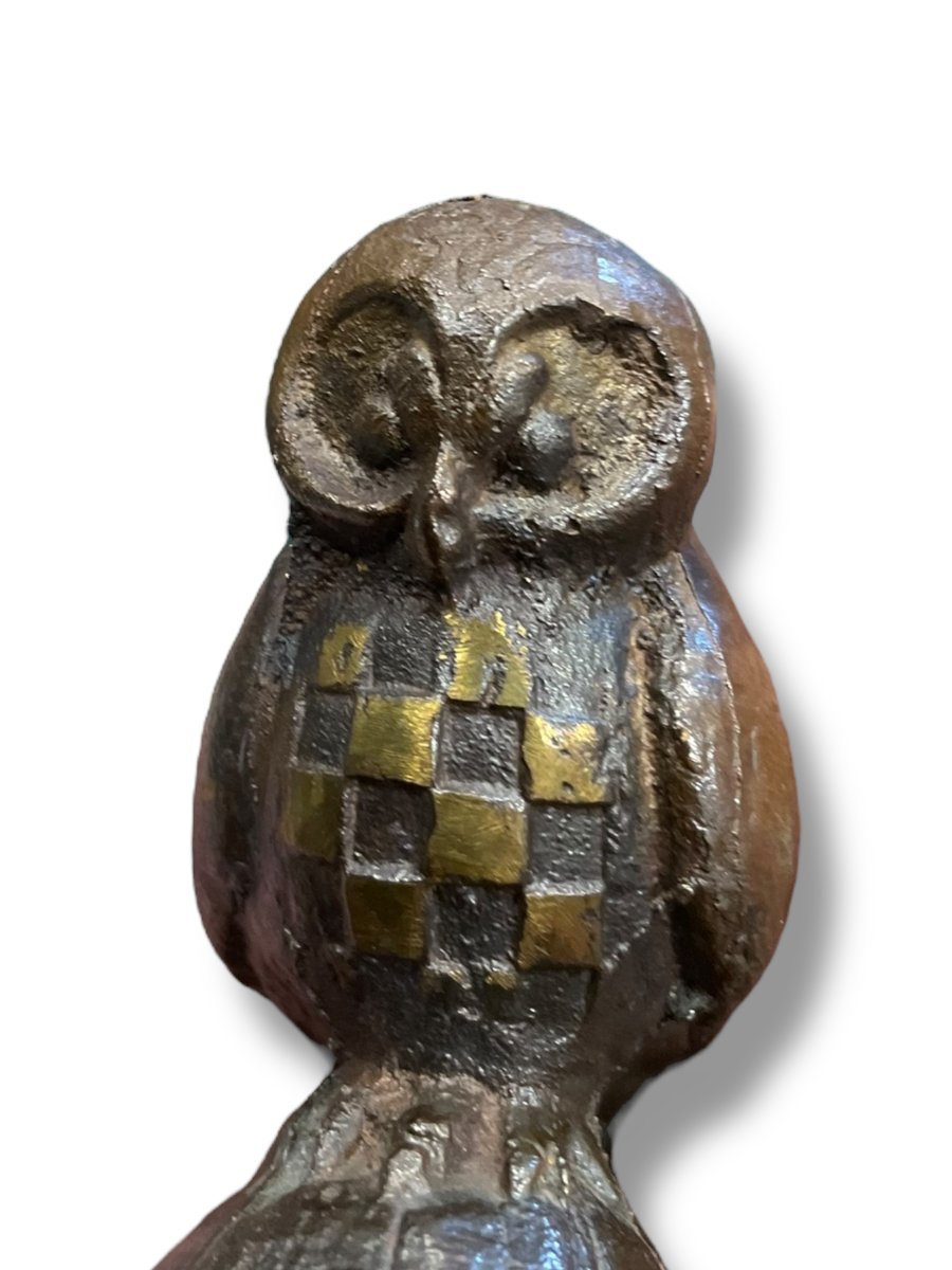 Chouette Maçonnique En Bronze Franc-maconnerie-photo-8