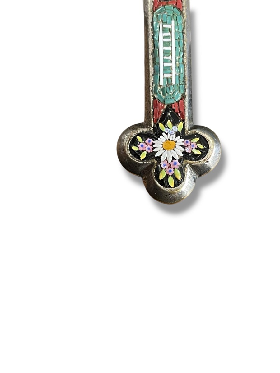 Croix En Micromosaïque En Bronze Argenté-photo-7