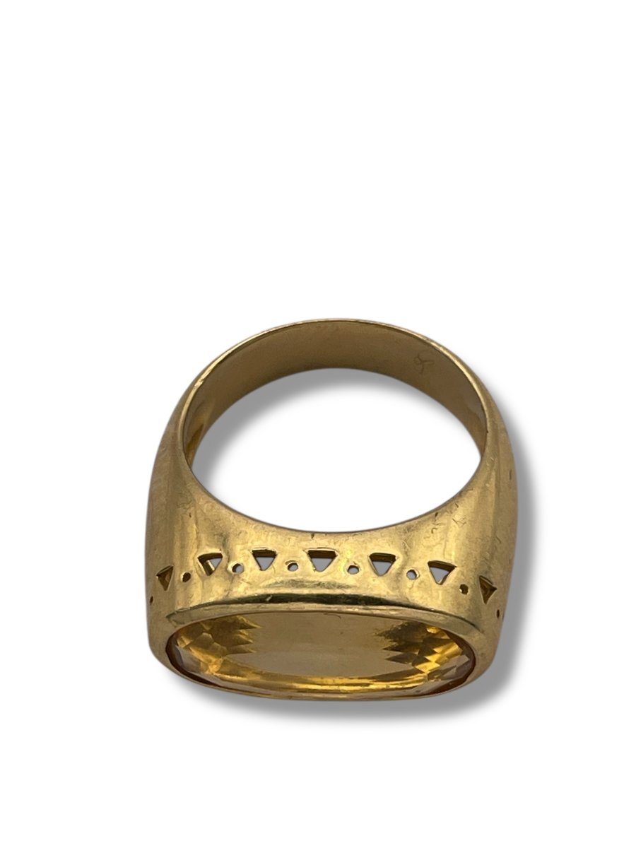 Yellow Gold Topaz Ring In The Taste Of Pomellato-photo-4