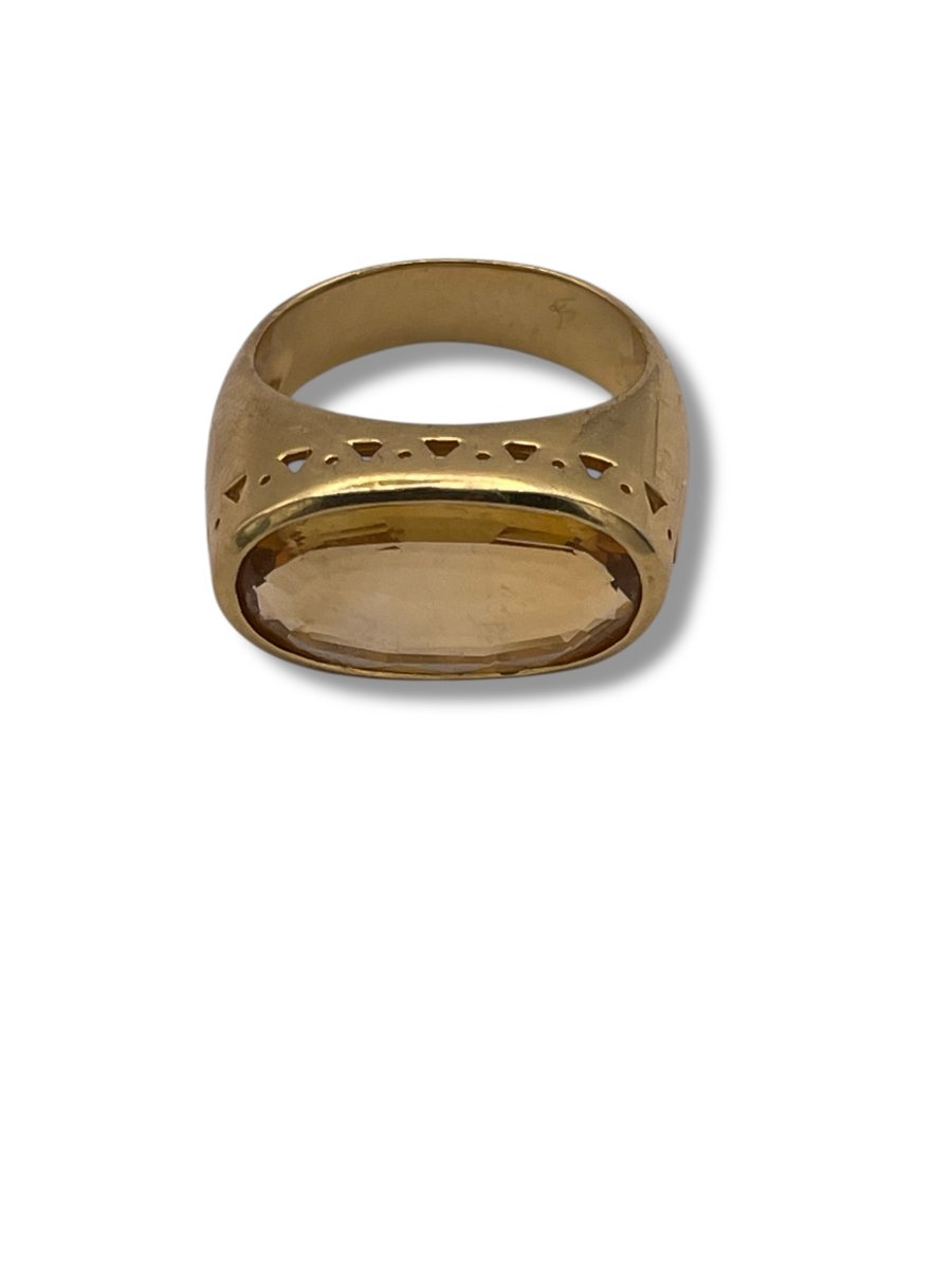 Yellow Gold Topaz Ring In The Taste Of Pomellato-photo-2