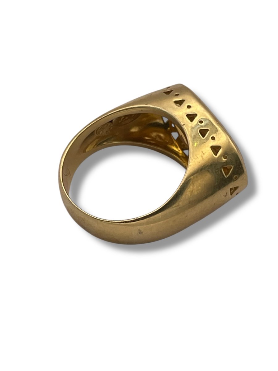 Yellow Gold Topaz Ring In The Taste Of Pomellato-photo-3