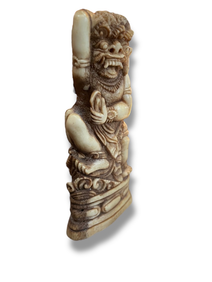 Indonesia Figure Butha Nawa Sari In Bone Carved XIXth-photo-3