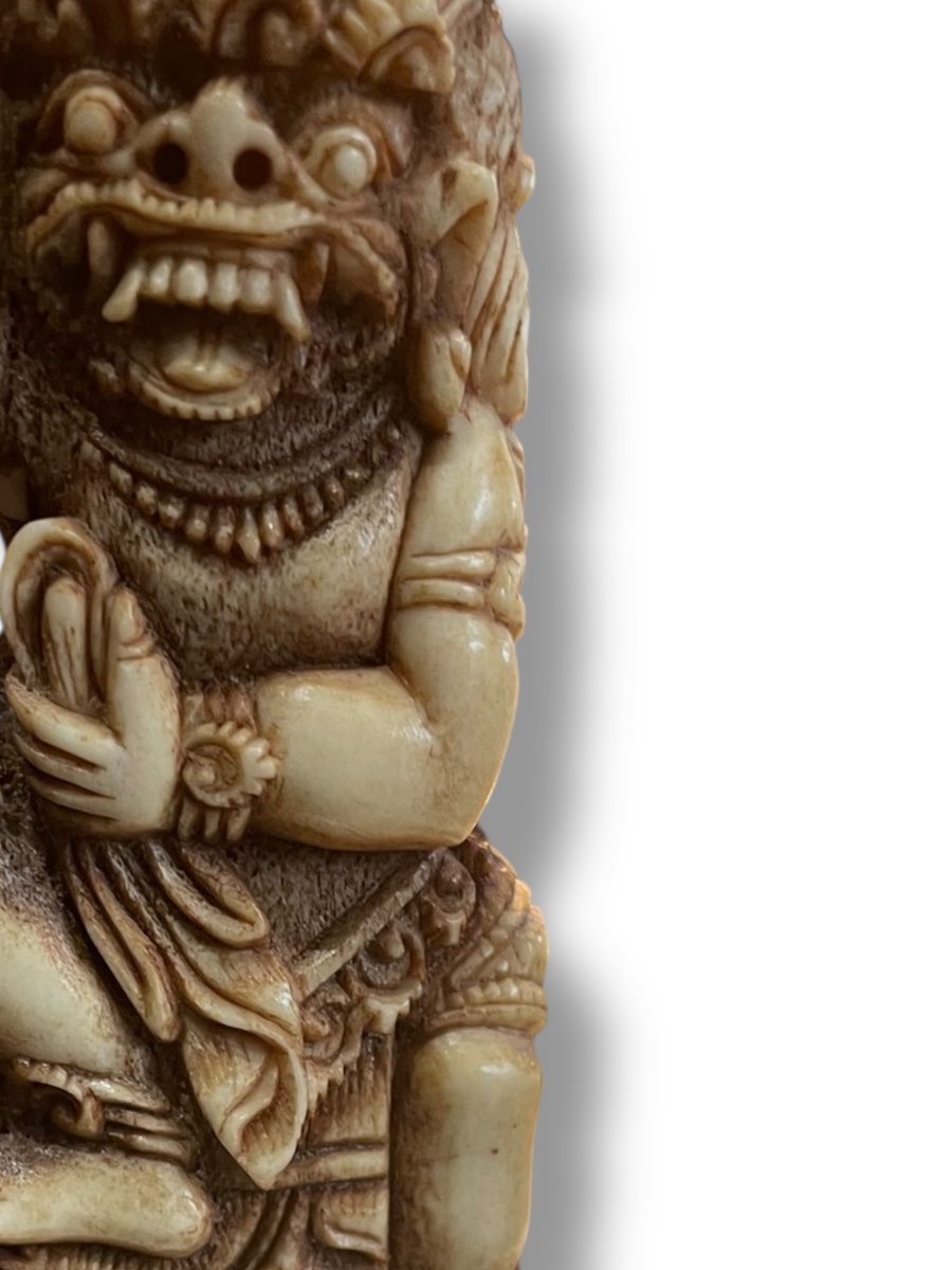 Indonesia Figure Butha Nawa Sari In Bone Carved XIXth-photo-2