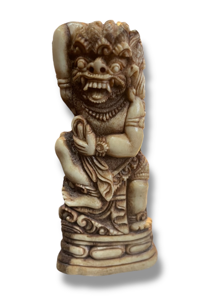 Indonesia Figure Butha Nawa Sari In Bone Carved XIXth