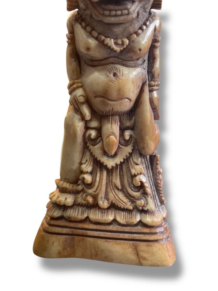 Indonesian Erorica Curiosities Carved Bone Deity 19th Century-photo-3