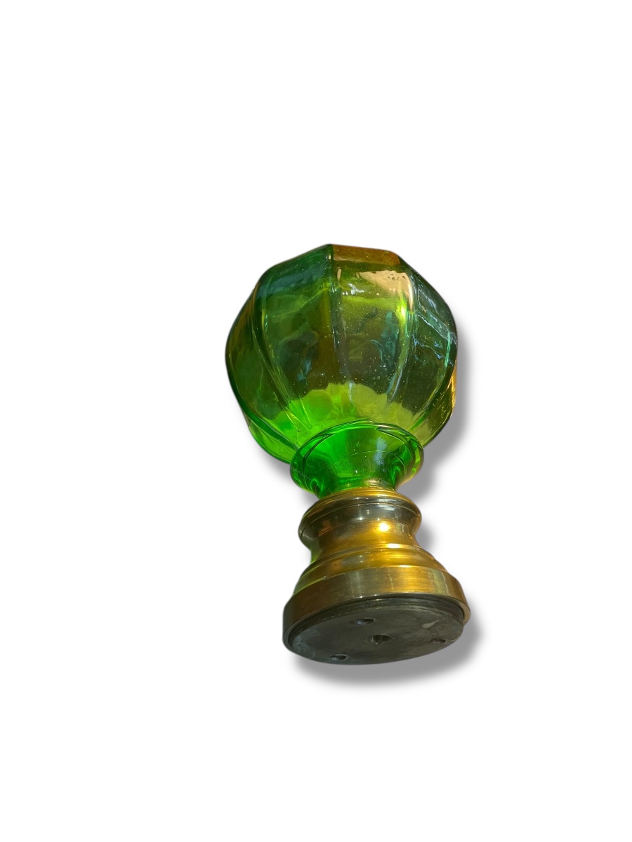 Boule d'Escalier En Verre Soufflé Vert-photo-8