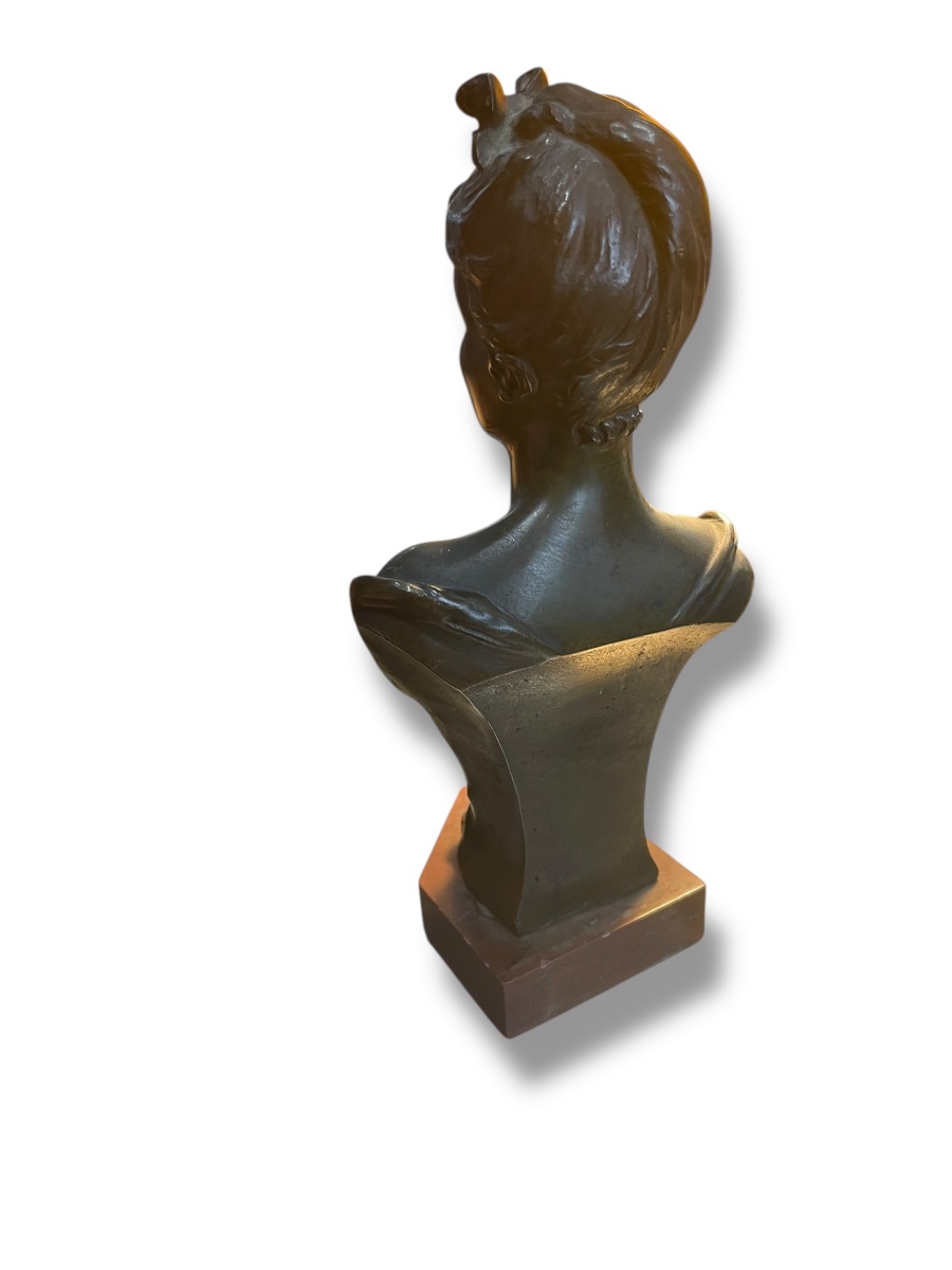 Buste Féminin En Bronze De Corbié époque 1900-photo-2