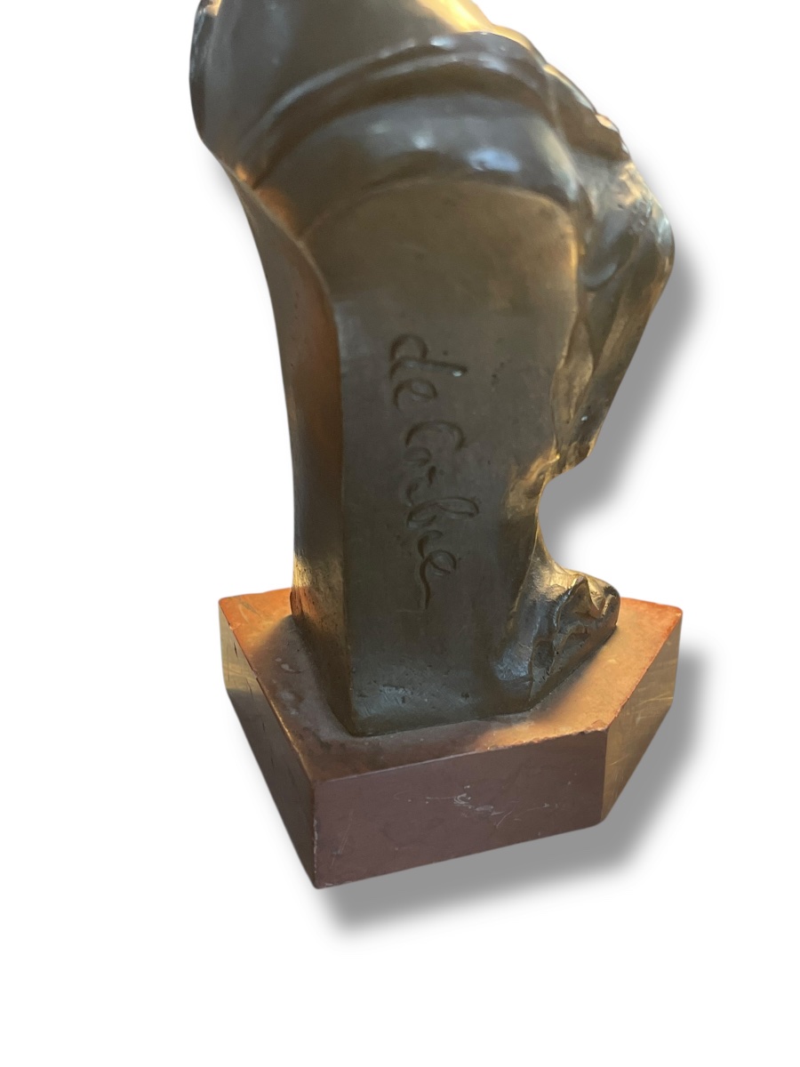 Buste Féminin En Bronze De Corbié époque 1900-photo-3