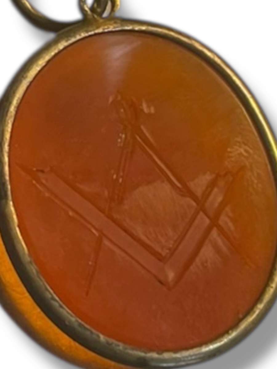 Pendentif Franc-maçon Intaille Maçonnique Sur Agate-photo-4