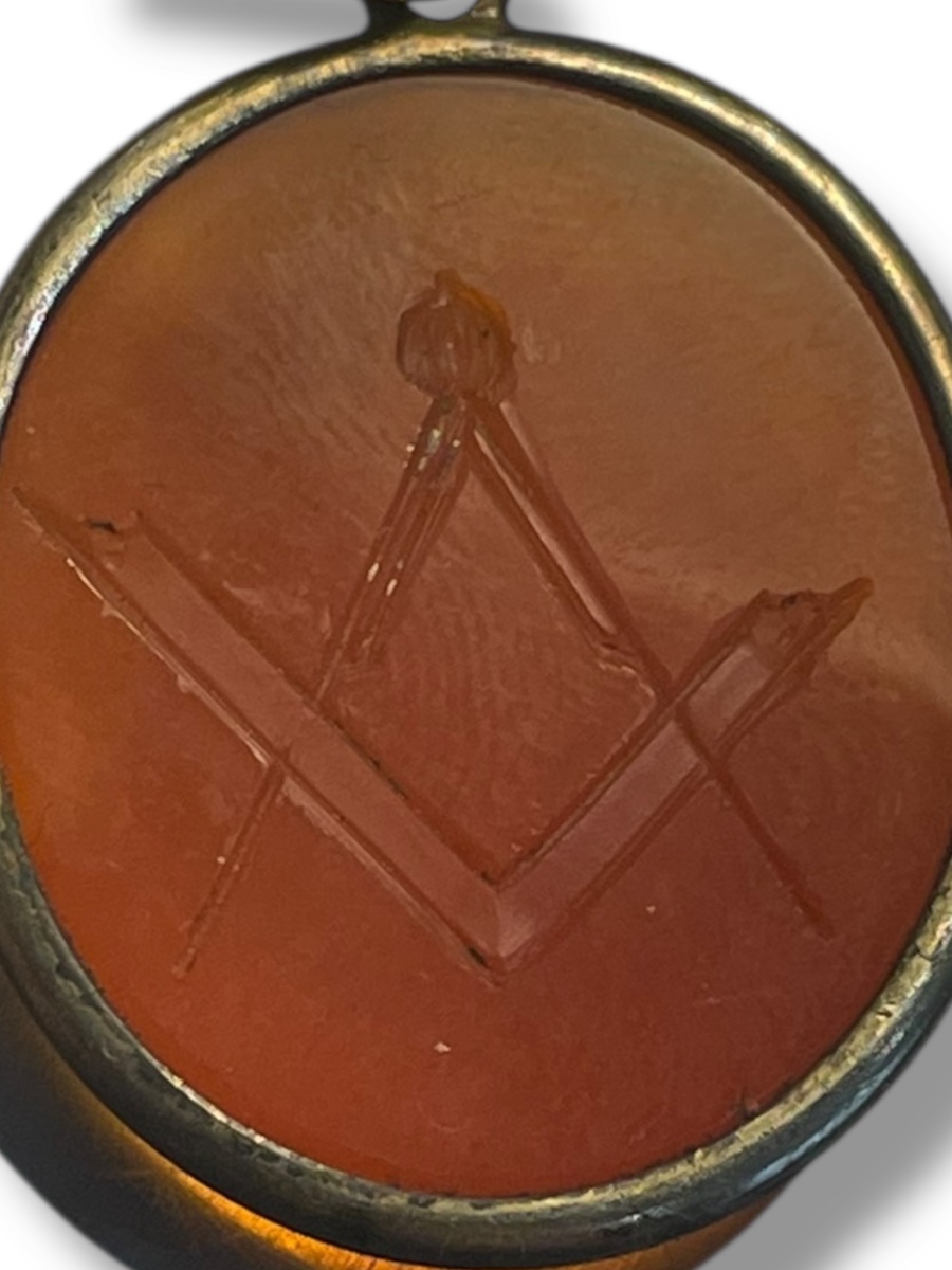 Pendentif Franc-maçon Intaille Maçonnique Sur Agate-photo-6