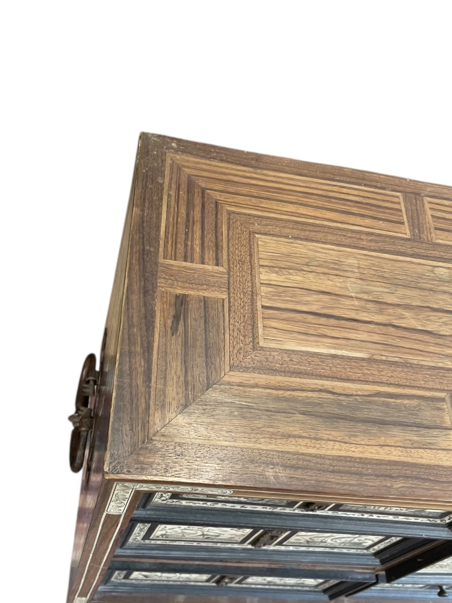 Cabinet italien de voyage bargueño motifs bateaux-photo-4