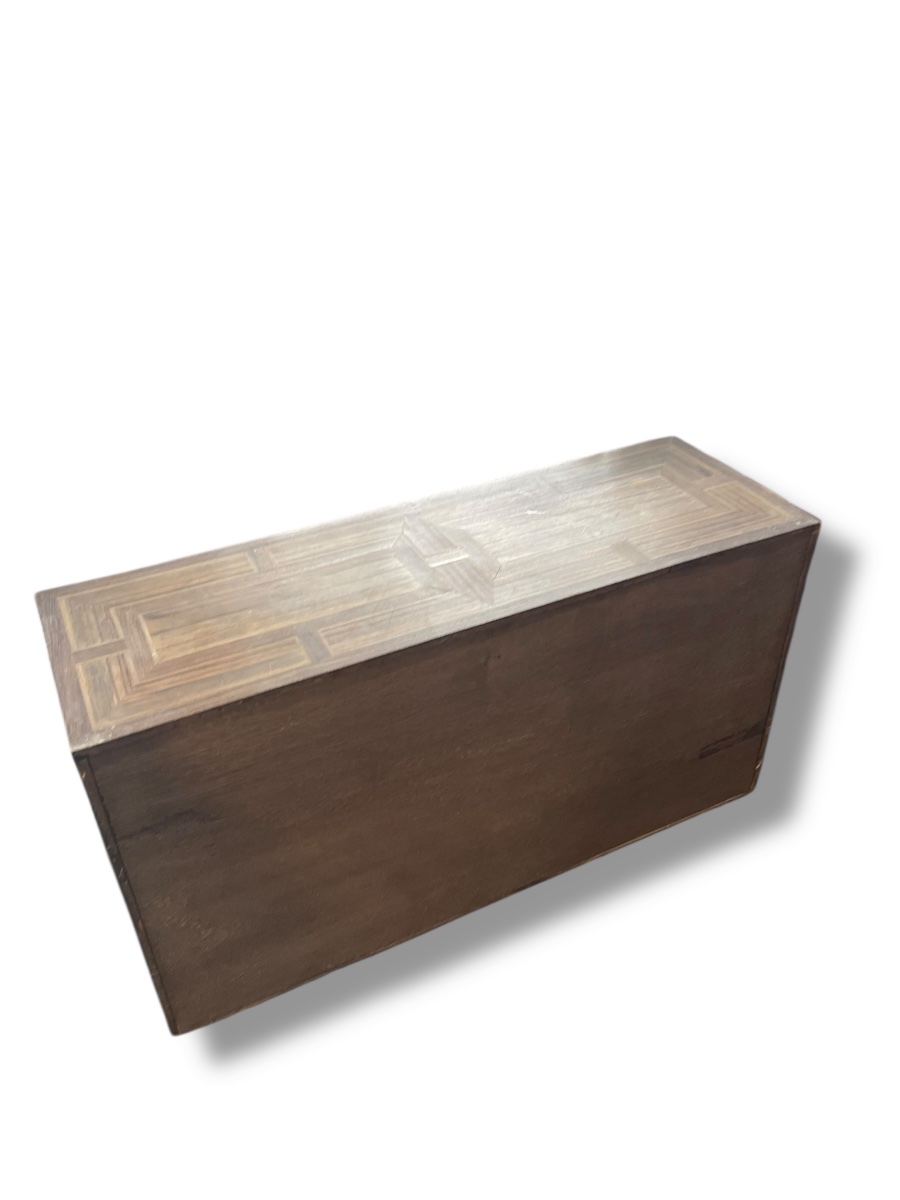 Cabinet italien de voyage bargueño motifs bateaux-photo-8