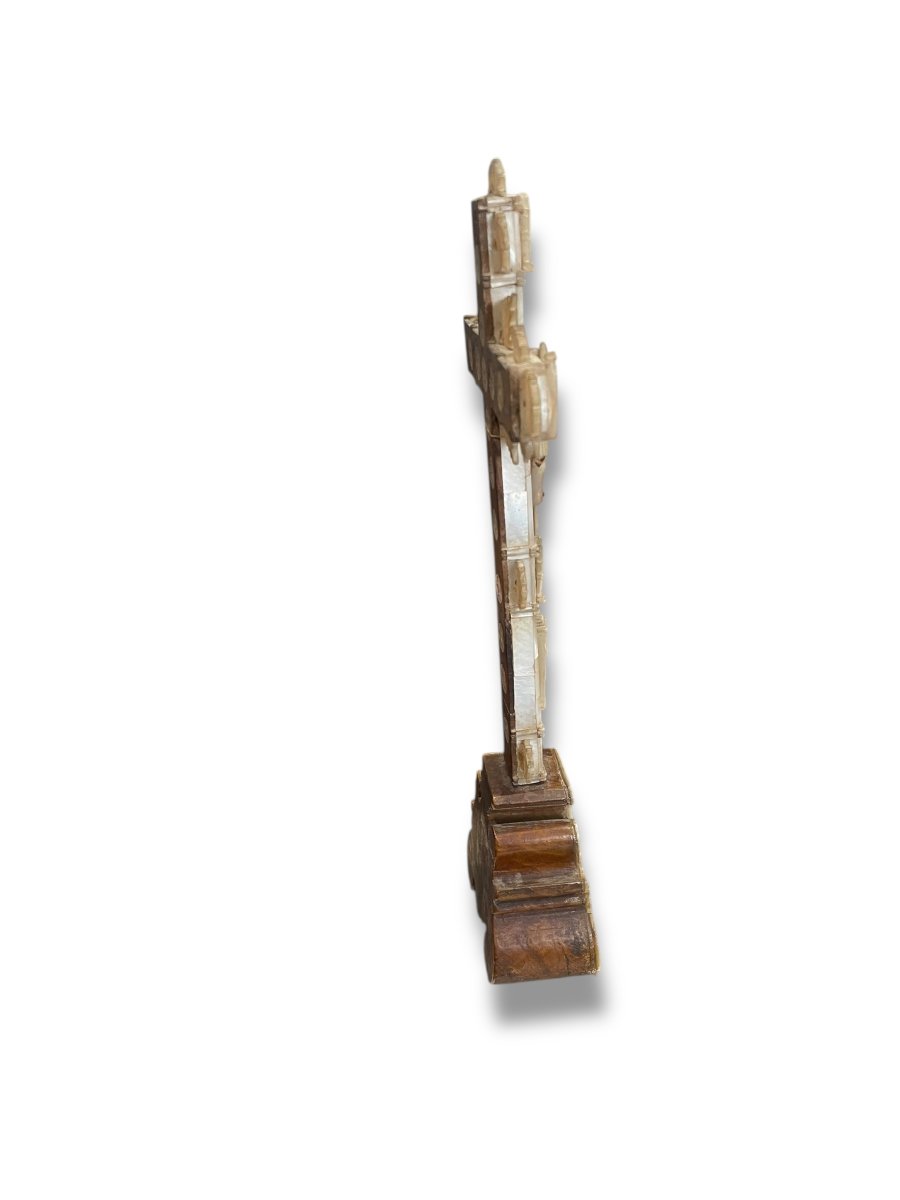 Croix en nacre de Jérusalem ou Béthléem en nacre XIX eme-photo-8