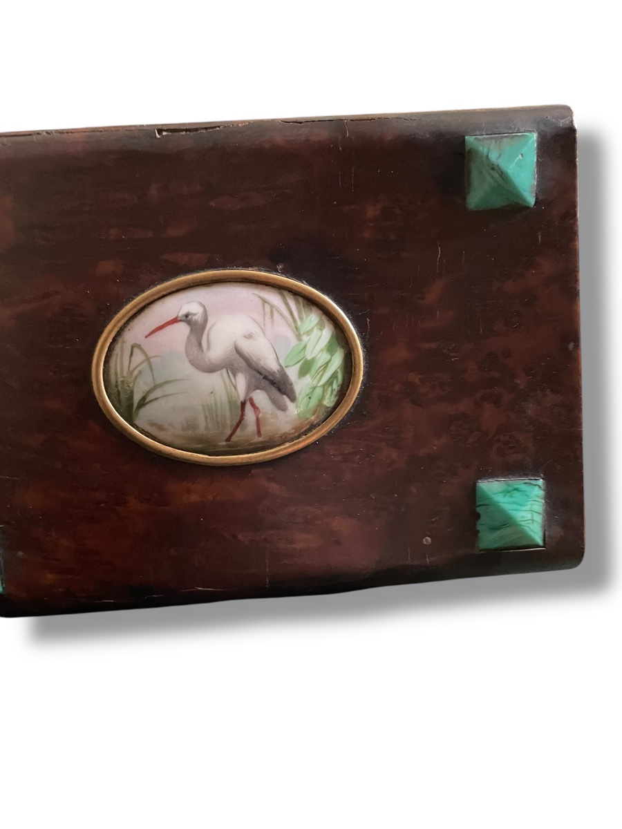 Malachite Wood And Porcelain Jewelry Box, 1900-photo-5