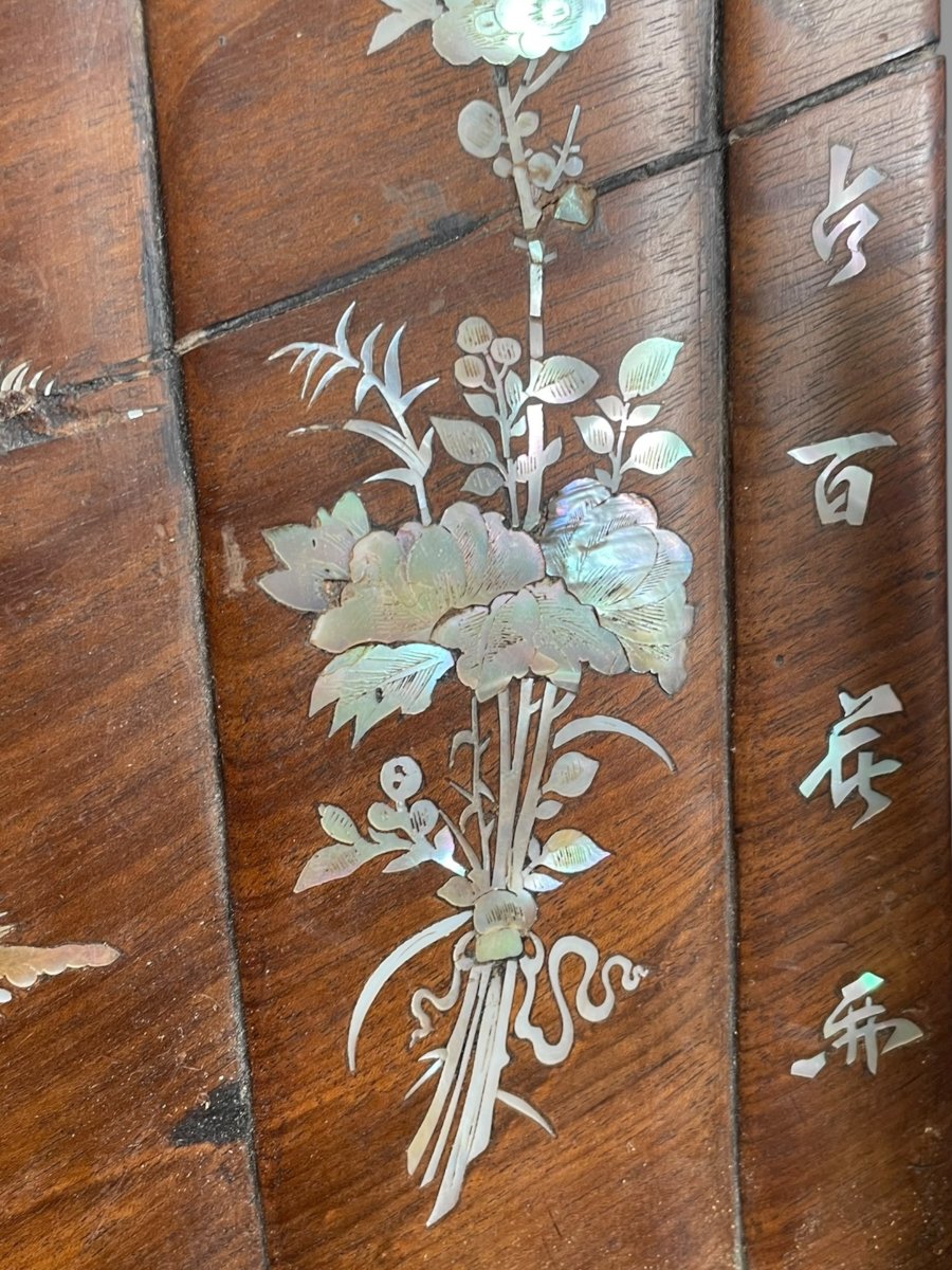 19th Century Scholar's Screen Tray In Mother-of-pearl And Rosewood-photo-3