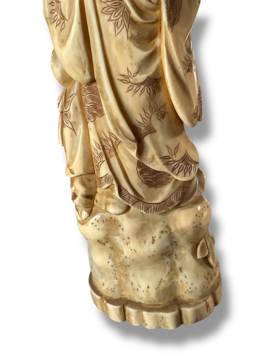 Okimono Sage And Oni Japan 19th Century Walrus Ivory-photo-2
