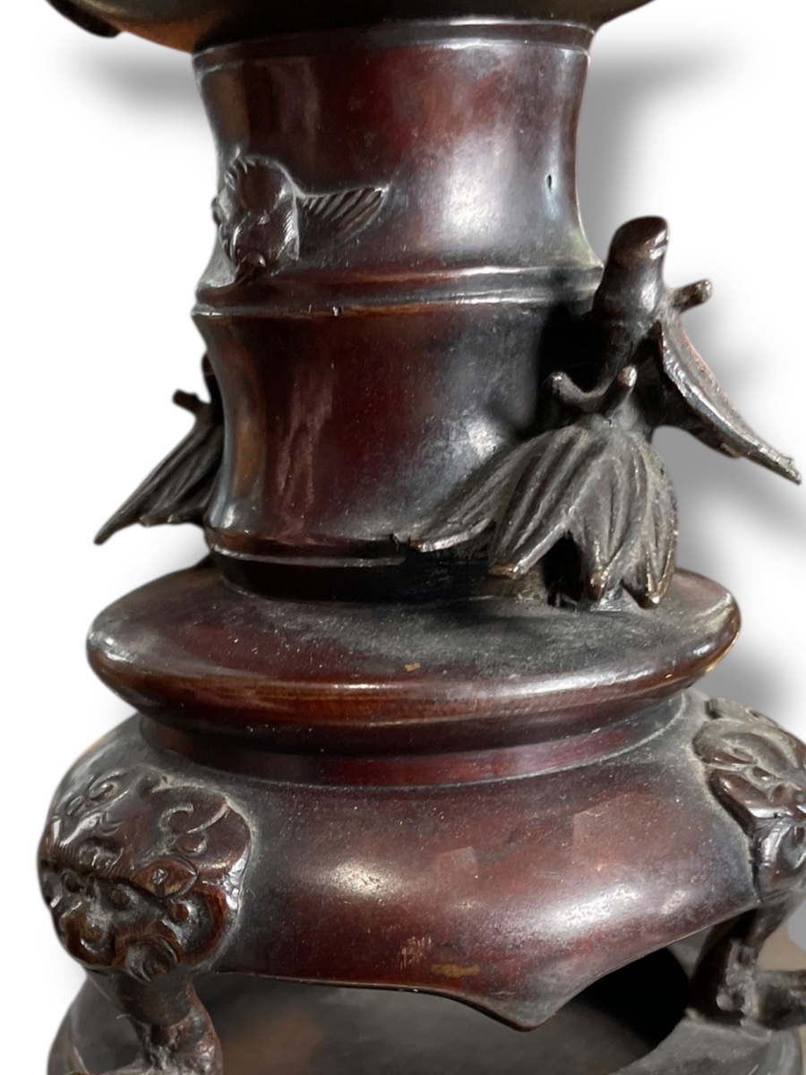 JAPON Brûle-parfum en bronze EPOQUE MEIJI-photo-2