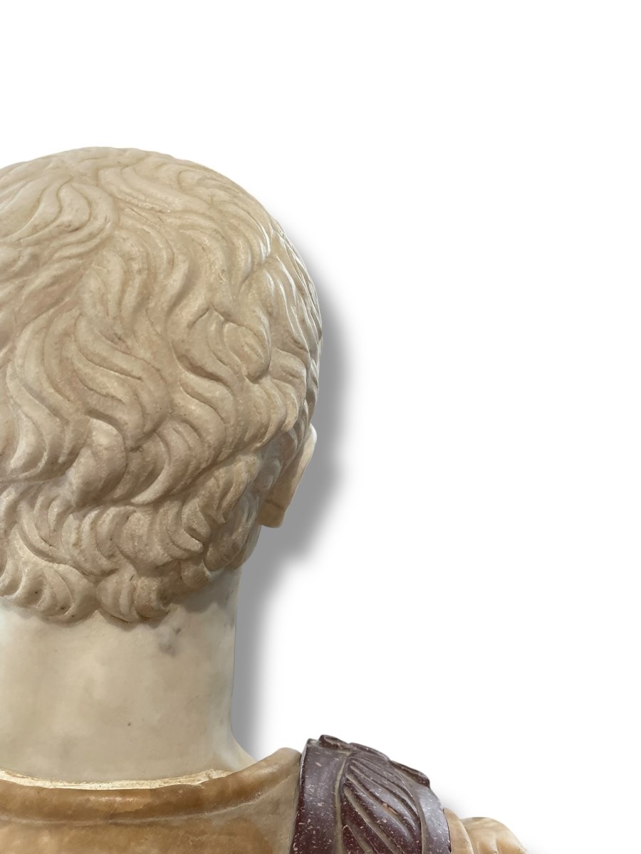 Important Bust Of Julius Caesar In Onyx And Porphyry Marble-photo-8
