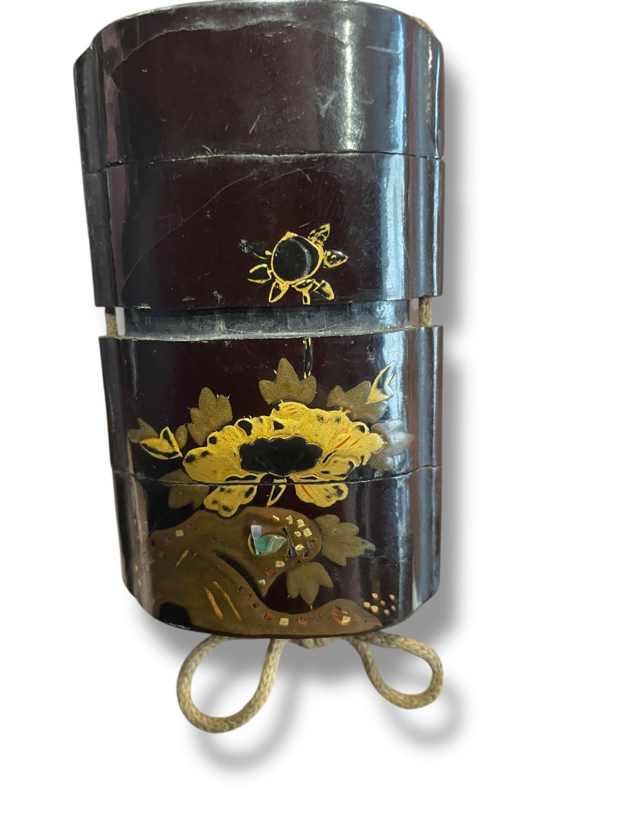 Inro laque ro-iro à décor de chimère Epoque Edo -photo-3