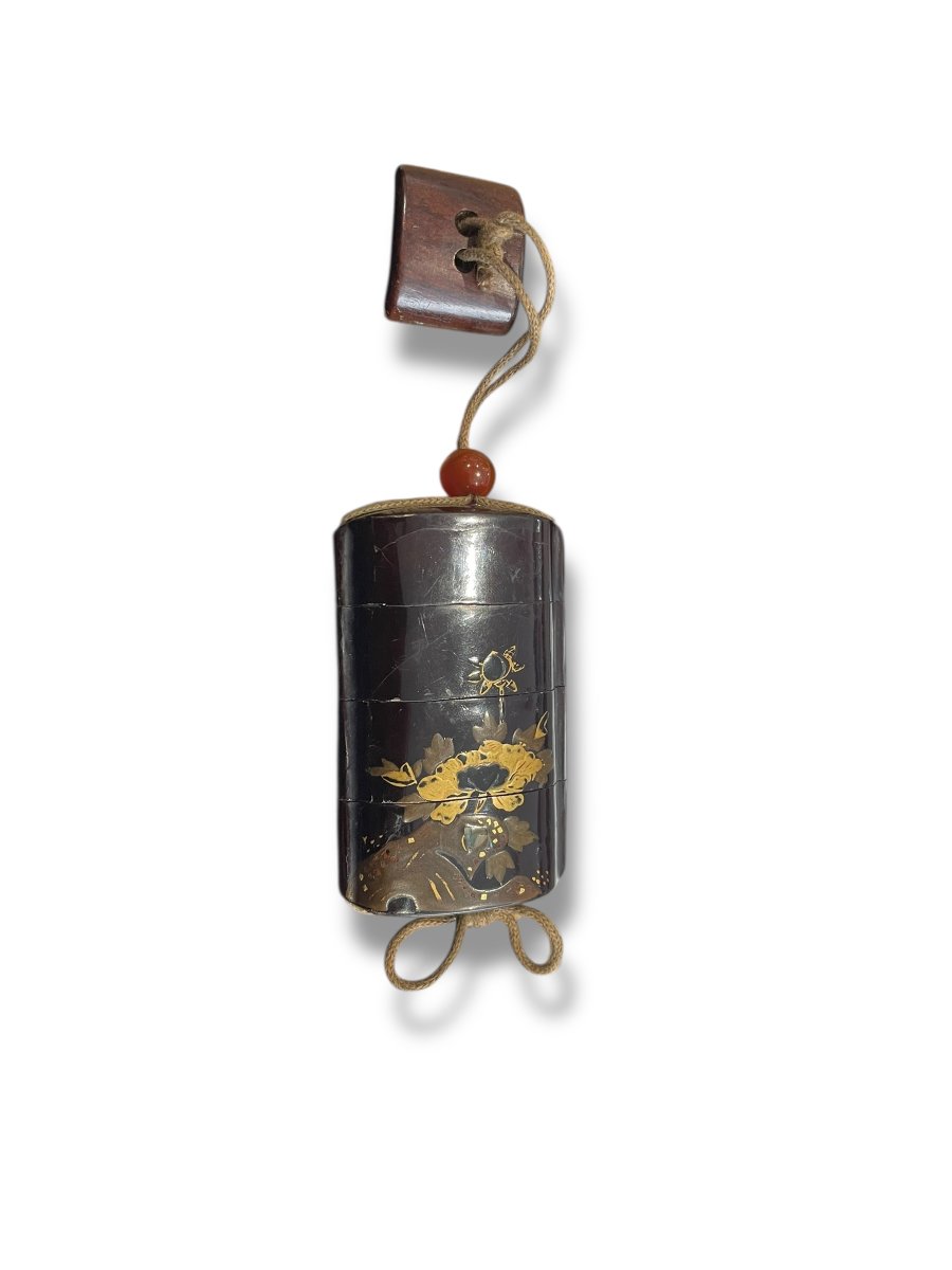 Inro laque ro-iro à décor de chimère Epoque Edo -photo-5