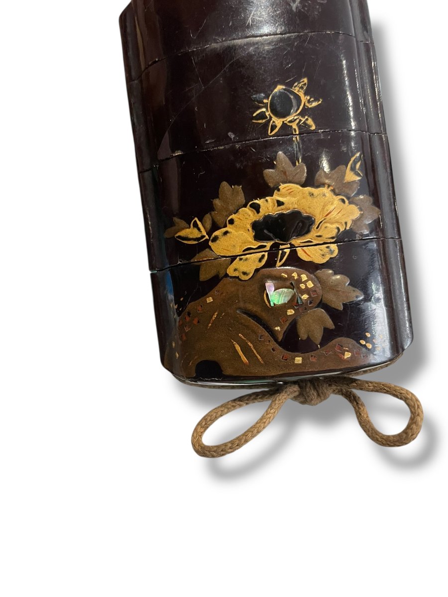 Inro laque ro-iro à décor de chimère Epoque Edo -photo-7