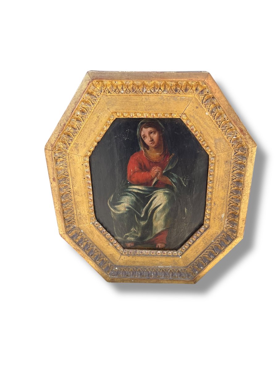 Ecole du XVIII eme Vierge en prière-photo-3