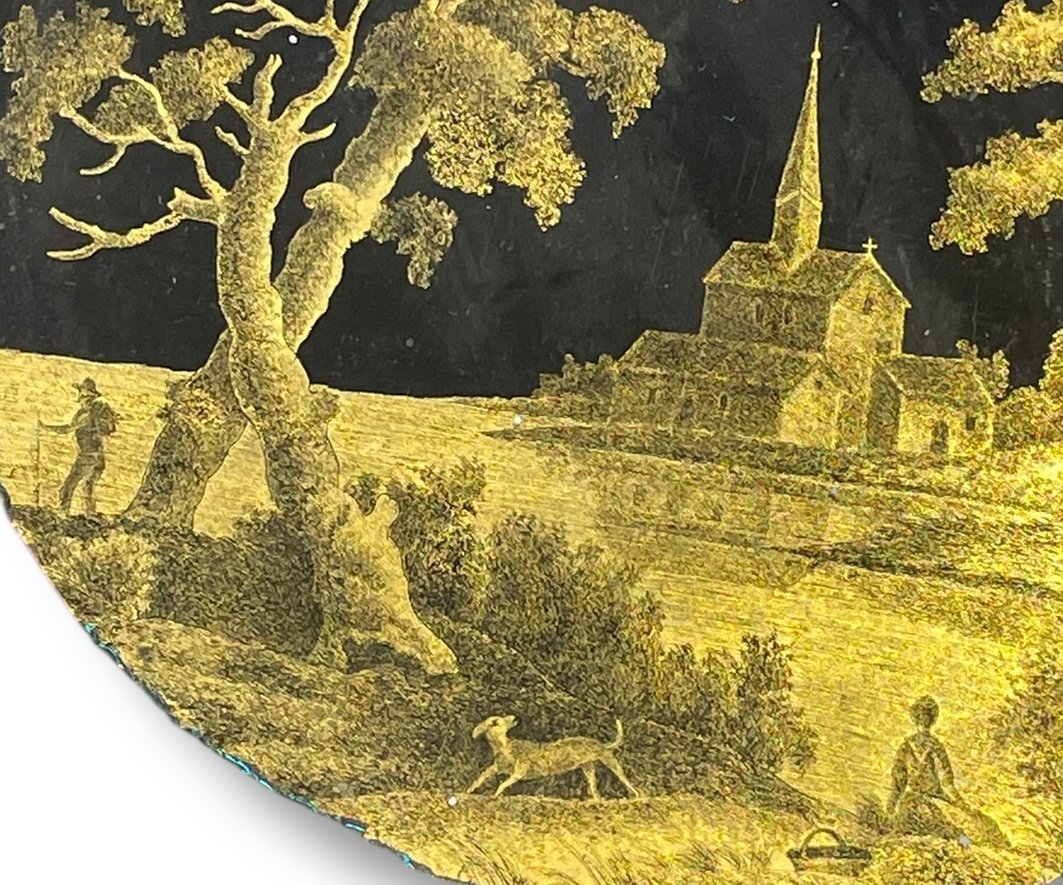 Fixed Under Glass 19th Century Animated Scene-photo-3