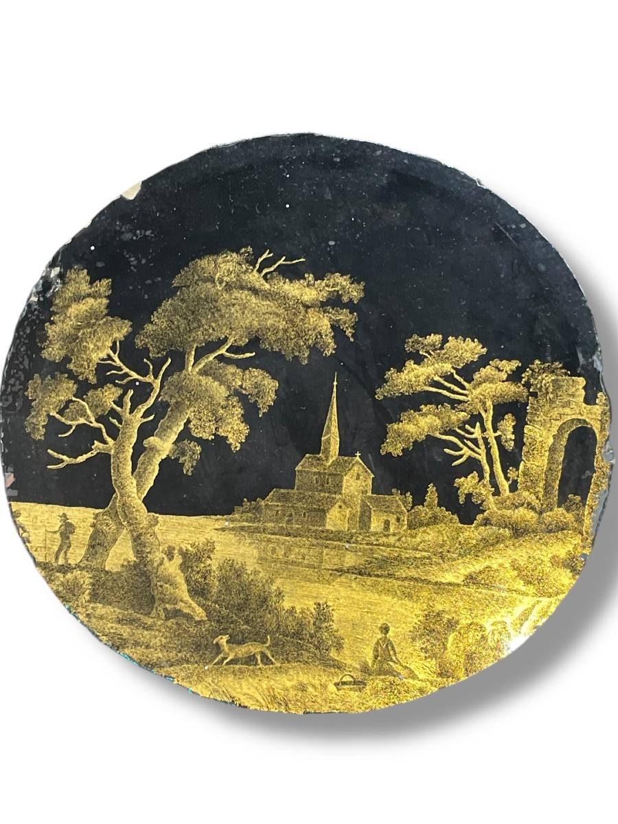 Fixed Under Glass 19th Century Animated Scene