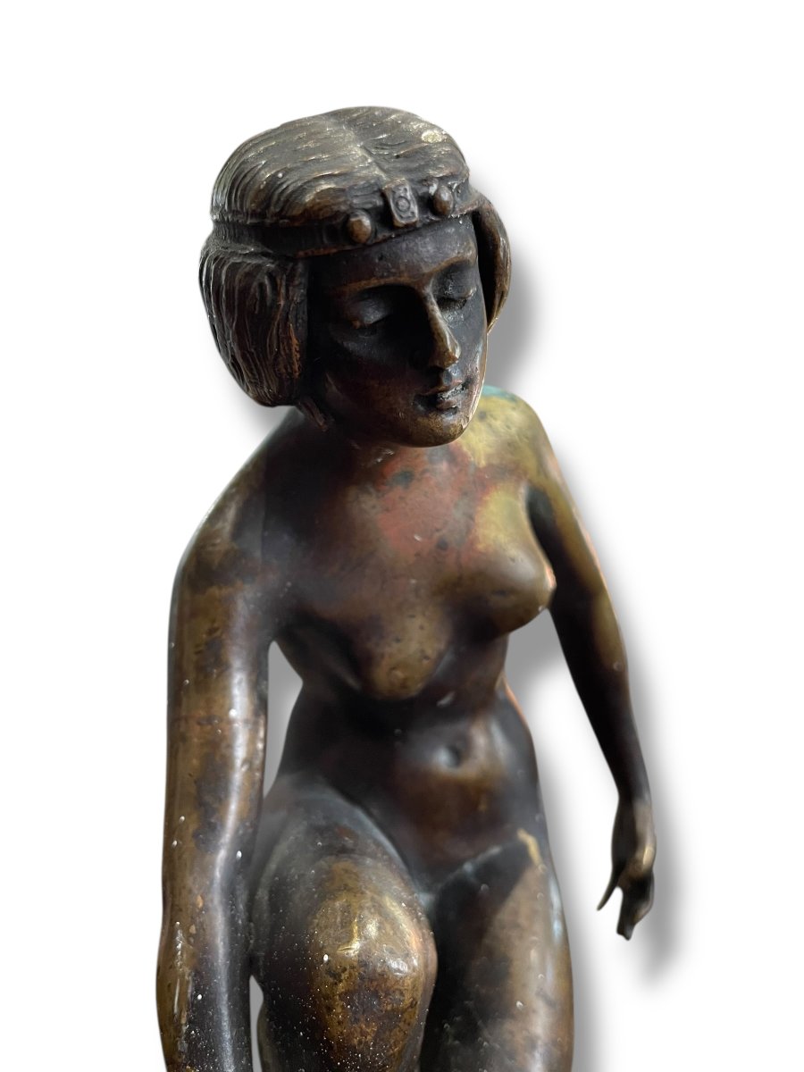 Bronze orientaliste femme à la panthère-photo-1