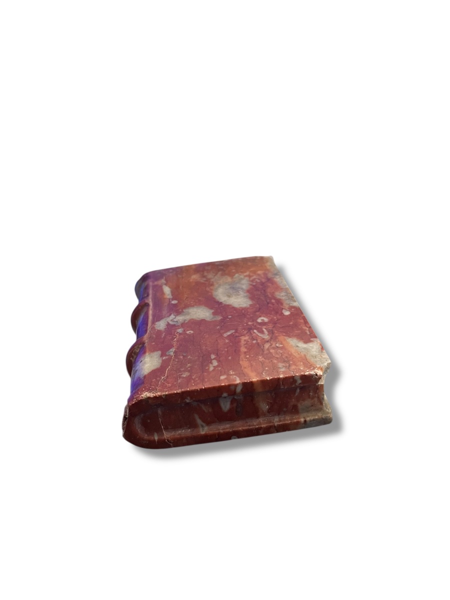 19th Century Red Marble Paperweight Book-photo-3