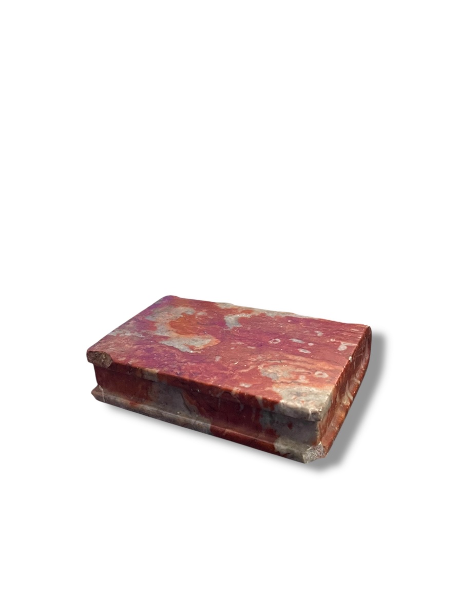 19th Century Red Marble Paperweight Book-photo-2