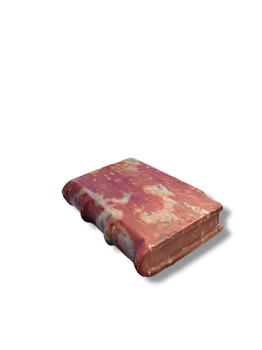 19th Century Red Marble Paperweight Book-photo-3