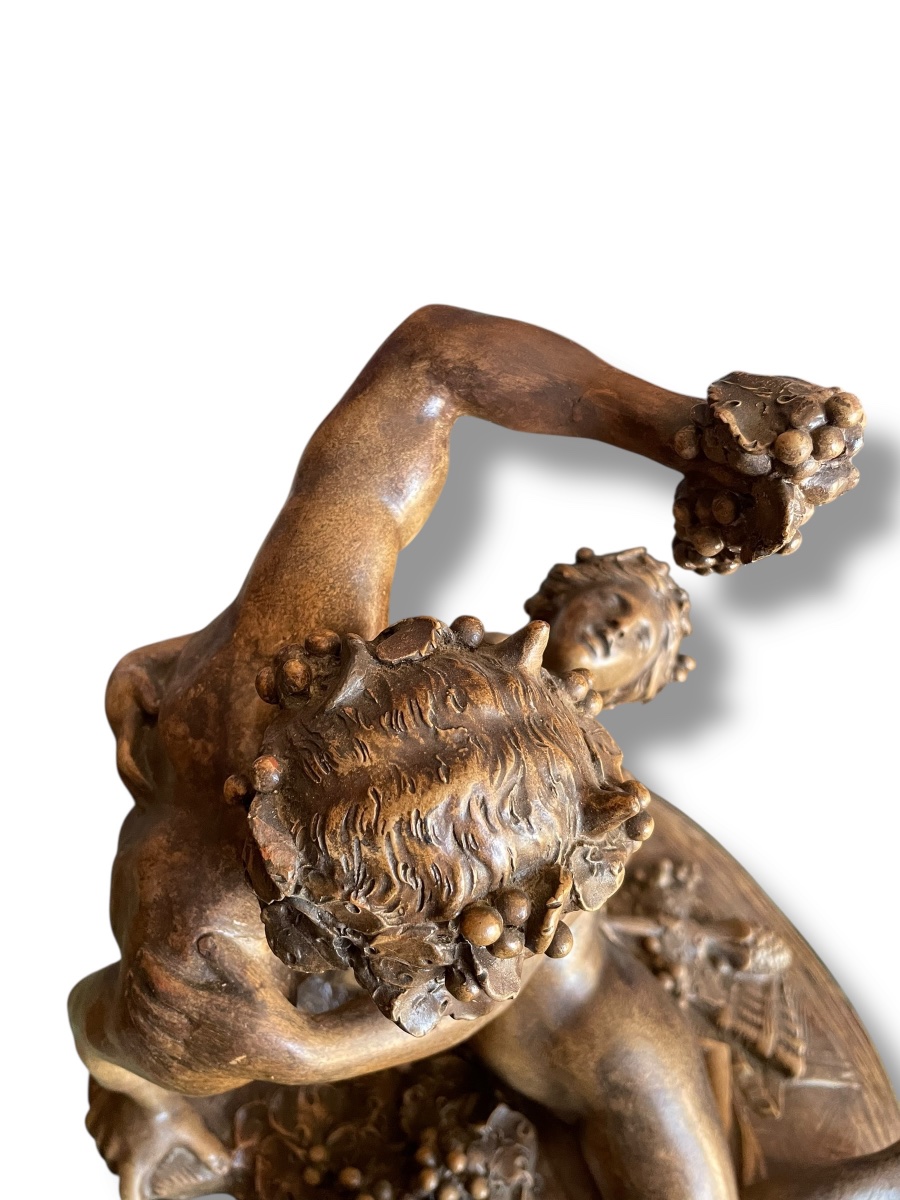 Satyre Et Bacchante Terre Cuite Signée Clodion-photo-6