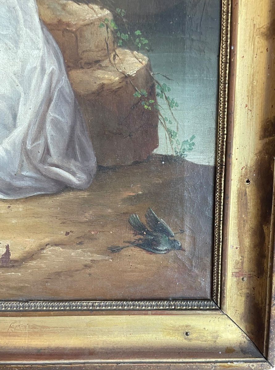 Important Gallant Scene, Oil On Canvas, 19th Century-photo-8