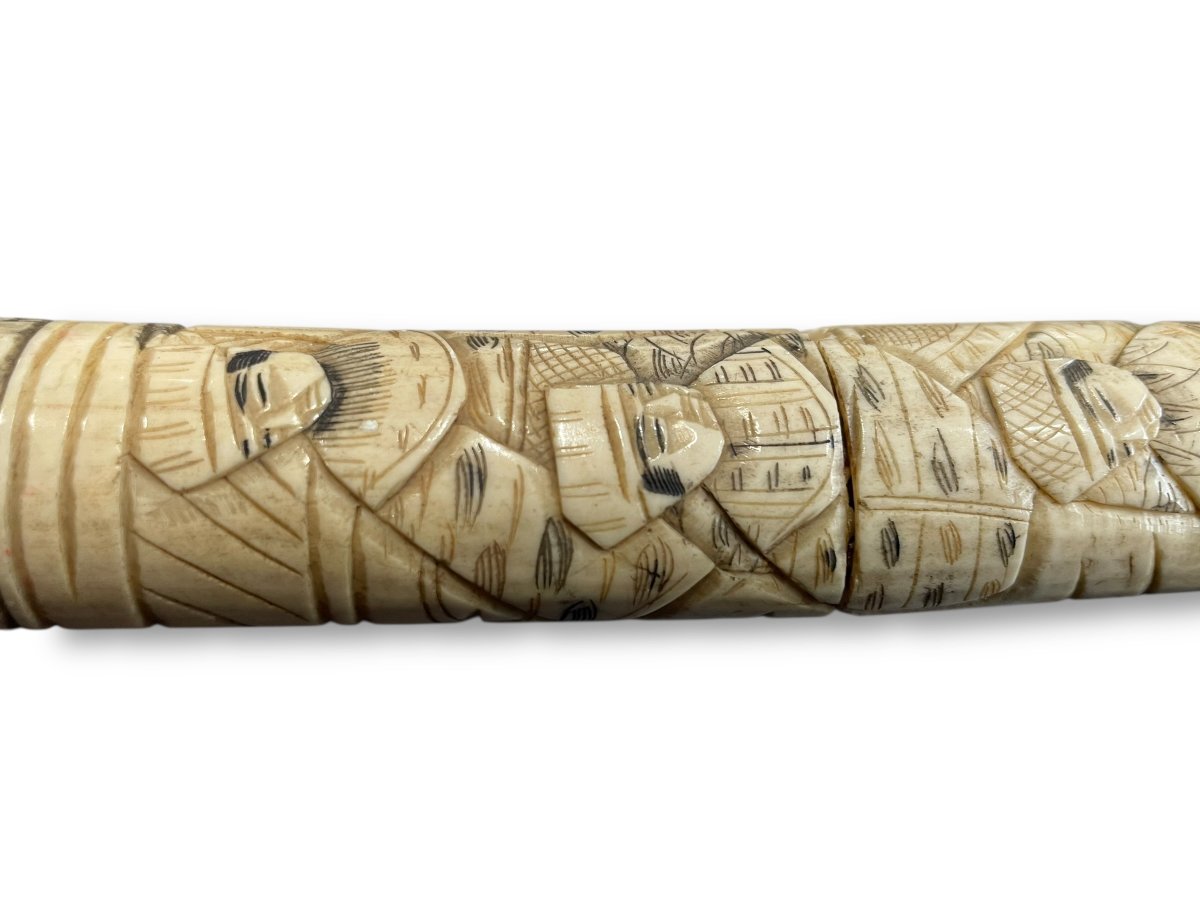 Wakizashi Japanese Bone Carved Sword Tanto Small Katana-photo-2