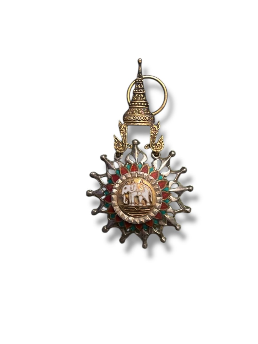 Médaille d'officier Ordre de l'éléphant Blanc Siam Thailande-photo-8