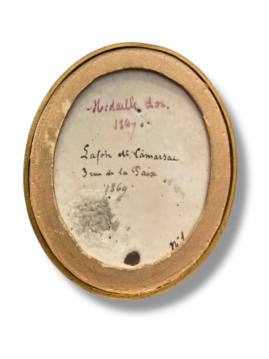 Pierre Michel Lafon De Camarsac Miniature Photographic Enamel Plate-photo-3