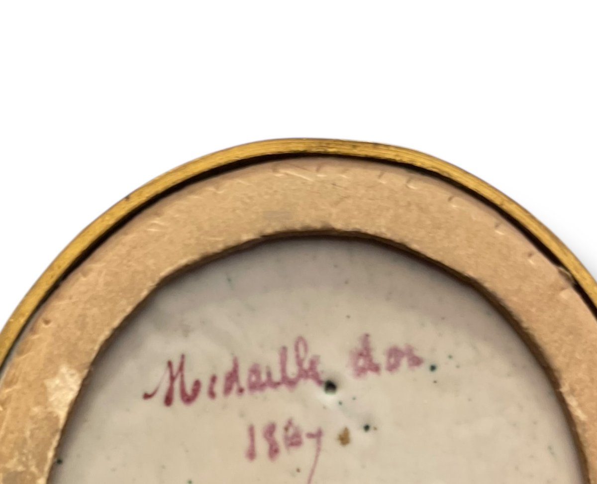 Pierre Michel Lafon De Camarsac Miniature Photographic Enamel Plate-photo-1