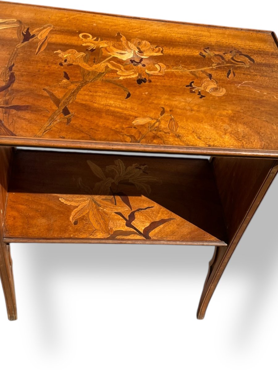 EMILE GALLÉ Table à thé fleur de lys-photo-2