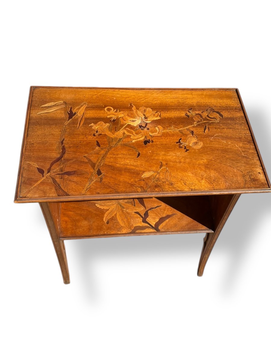 EMILE GALLÉ Table à thé fleur de lys-photo-3