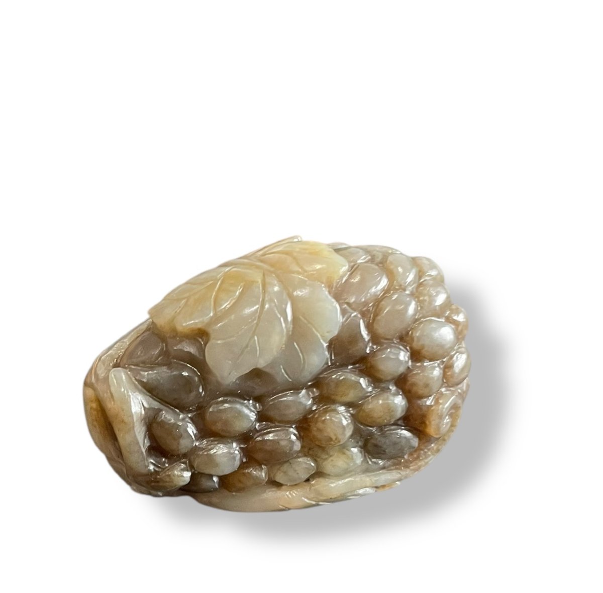 CHINE Flacon tabatière en jade gris raisins-photo-4