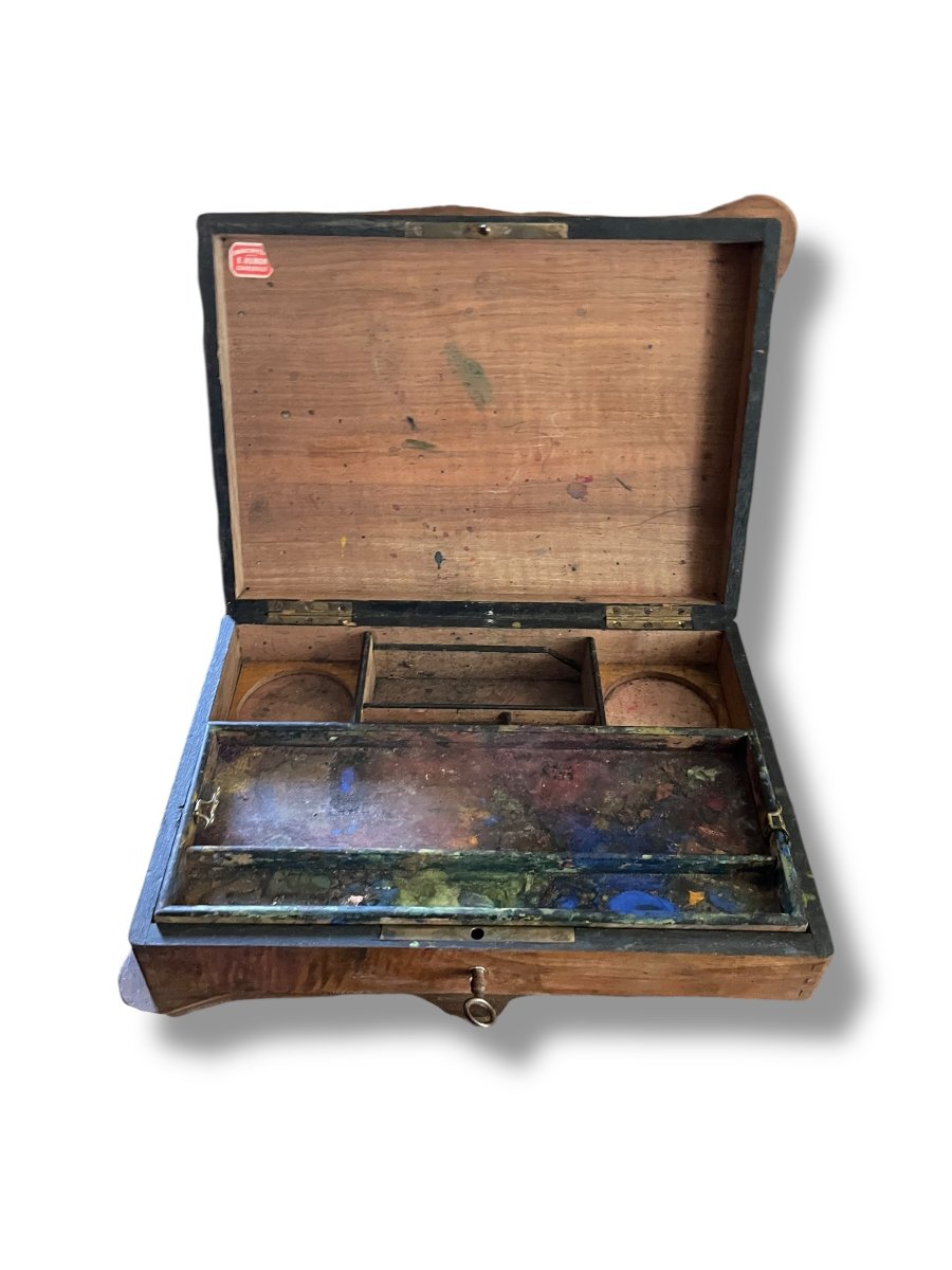 Coffret de peintre boîte à peinture XIX eme-photo-2