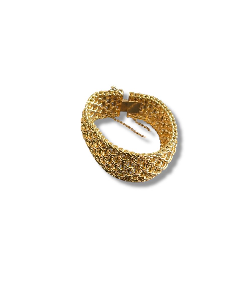 Bracelet manchette en or jaune 18 carats-photo-2