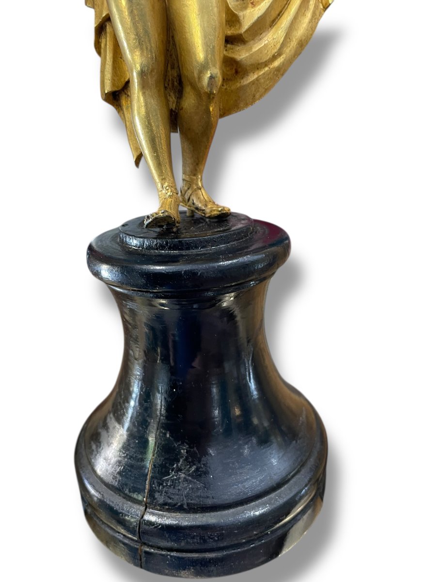 Apollo Sculpture Early 19th Century In Gilded Bronze-photo-4