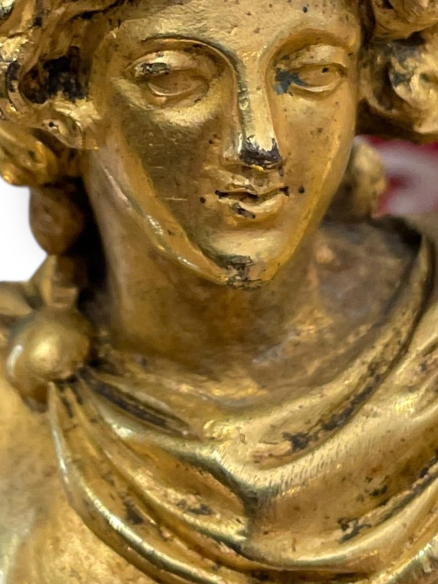 Apollo Sculpture Early 19th Century In Gilded Bronze-photo-8
