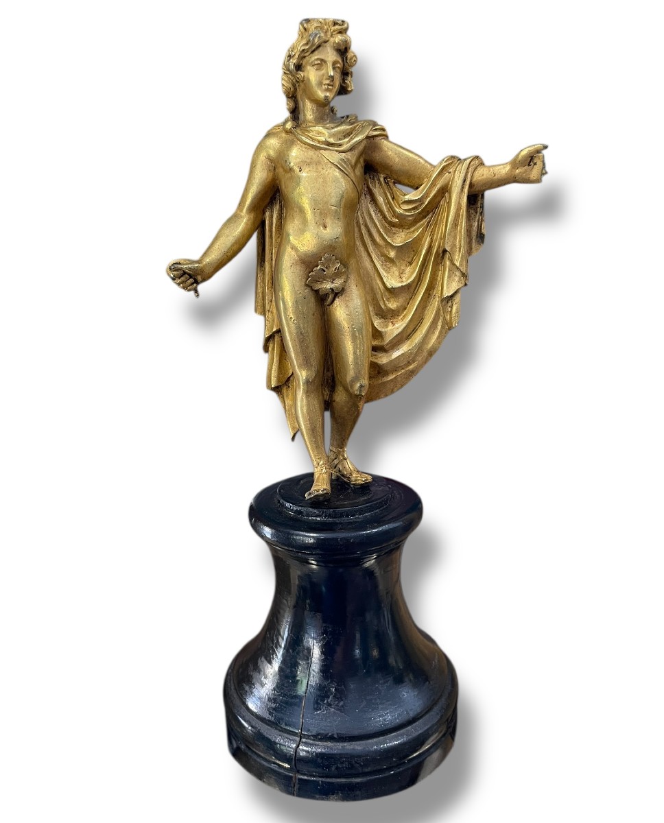 Apollo Sculpture Early 19th Century In Gilded Bronze