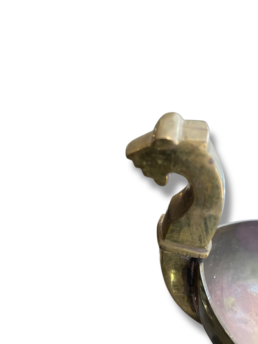 Drakkar Important Gilded Brass Cup-photo-3