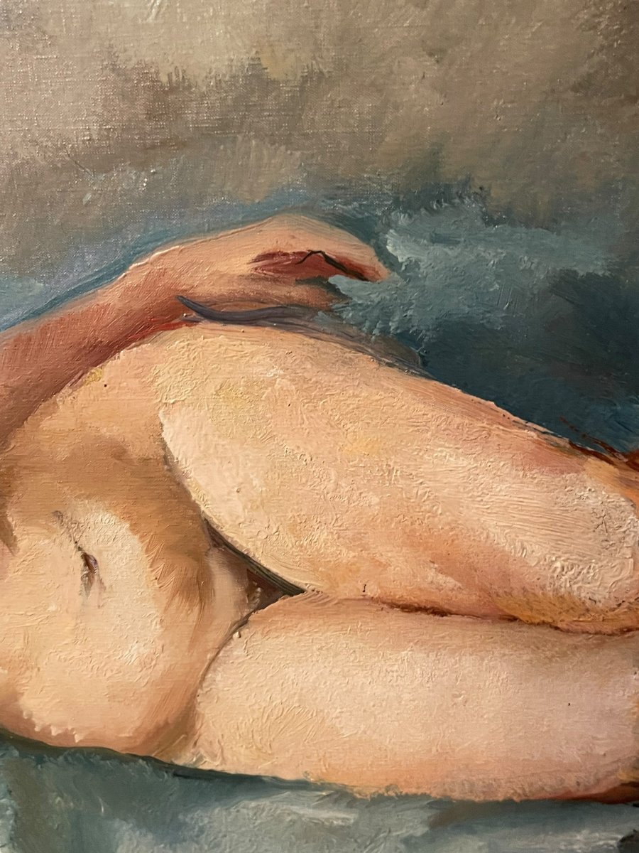 Reclining Nude Woman By Charles Picard Ledoux -photo-3