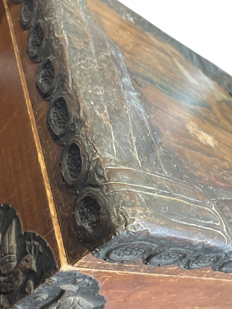 Poland 19th Century Metal And Wood Box-photo-4