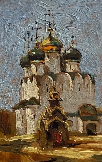 Russian School Novodevichy Convent Oil By Romanov-photo-4